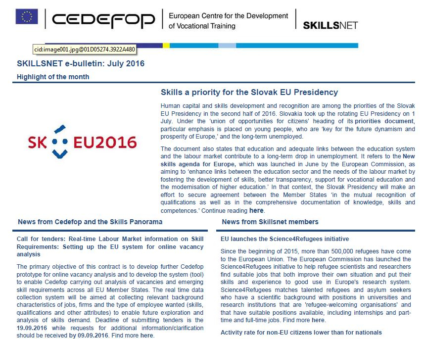 Skillsnet e-bulletin: July 2016 issue