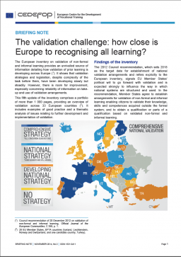 The validation challenge: how close is Europe to recognising all learning? cover