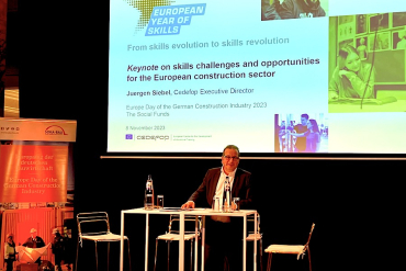 Jürgen Siebel at SOKA BAU's conference, Brussels, 8/11/2023