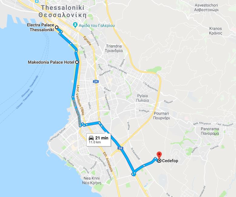 Thessaloniki map, ICTAC meeting at Cedefop
