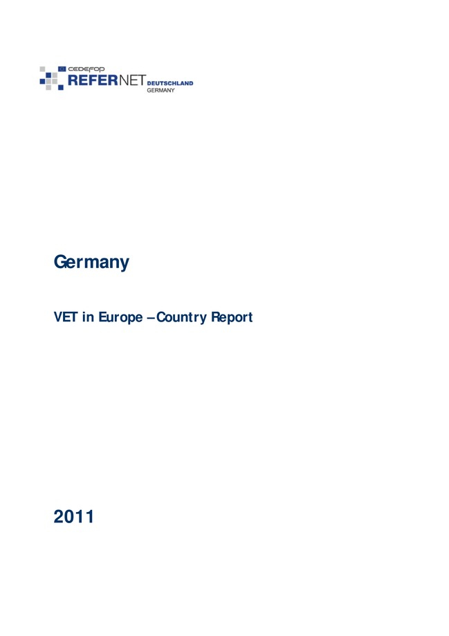 Germany: VET in Europe: country report 2011