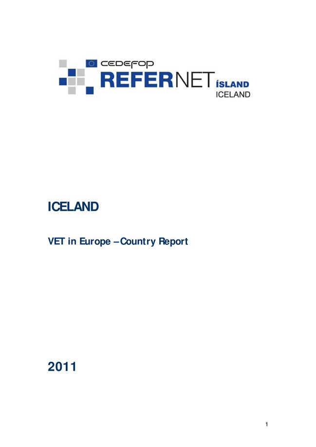 Iceland: VET in Europe: country report 2011