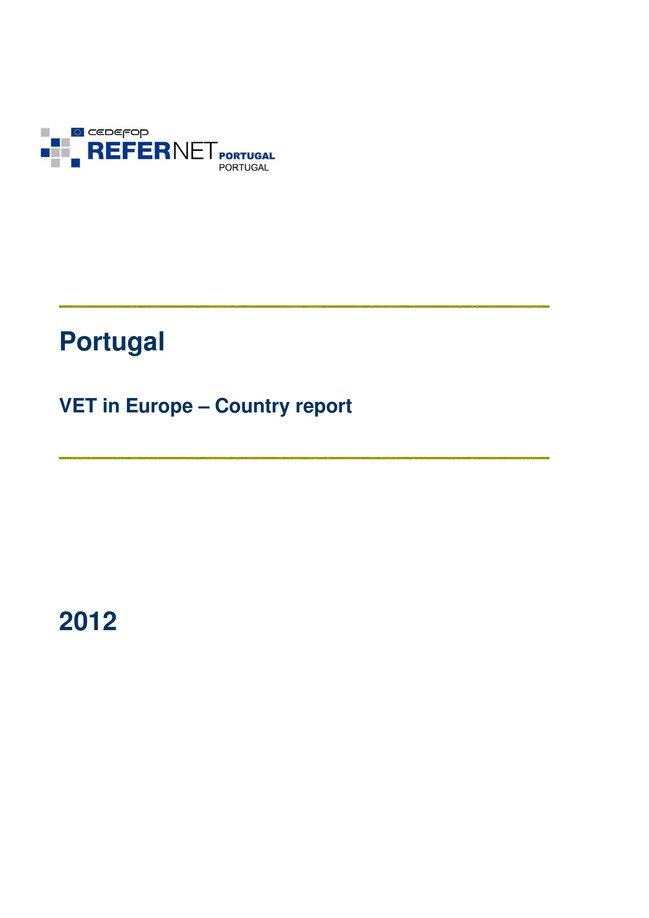 VET in Europe - County report Portugal