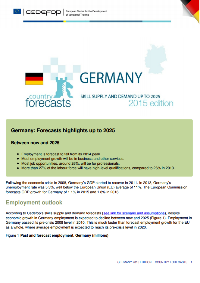 Germany Skills forecasts up to 2025 CEDEFOP