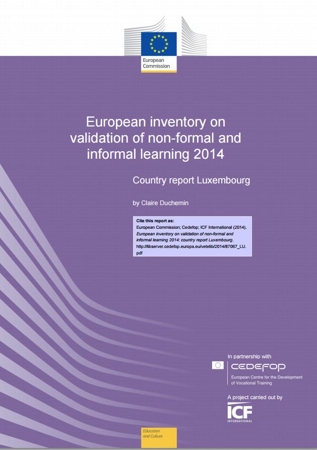 European inventory on validation of non-formal and informal learning - Luxembourg - 2014
