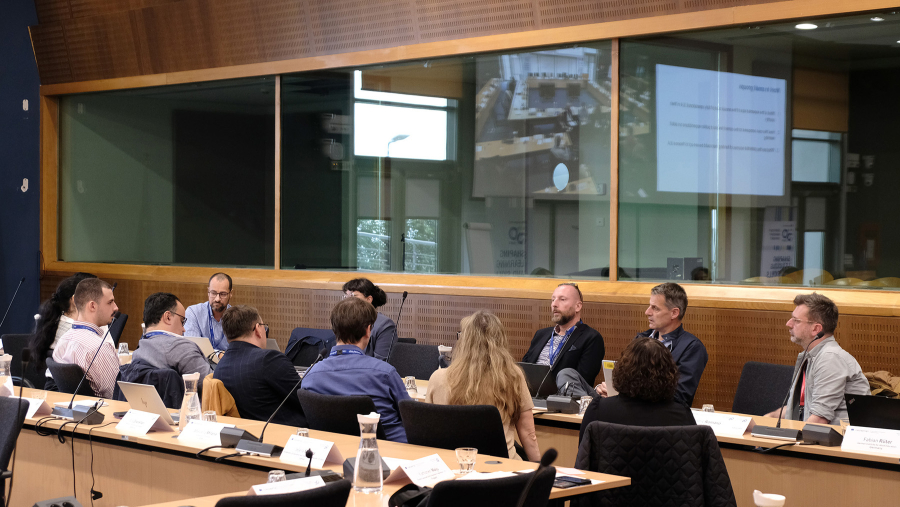 People discussing in a meeting room