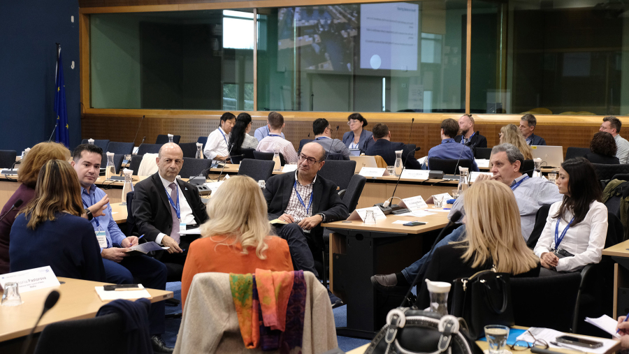 People discussing in a meeting room