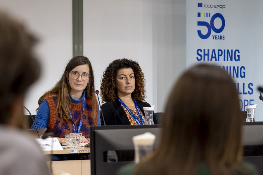 Two women in a panel