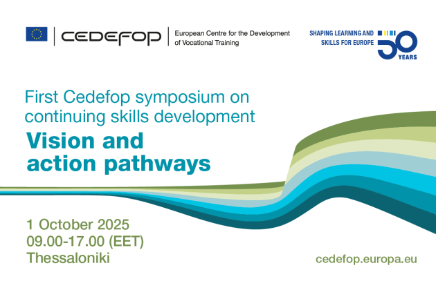 Banner of event: First Cedefop symposium on continuing skills development
